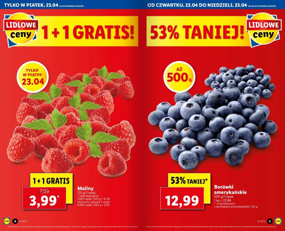 Lidl i Biedronka mocno przeceniają truskawki borówki i maliny