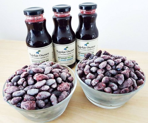 Sok z owoców jagody kamczackiej będzie oferowany w 250 ml szklanych butelkach/ fot. FB Blue Haskap Blue Haskap wprowadzi na rynek sok z mrożonych owoców jagody kamczackiej