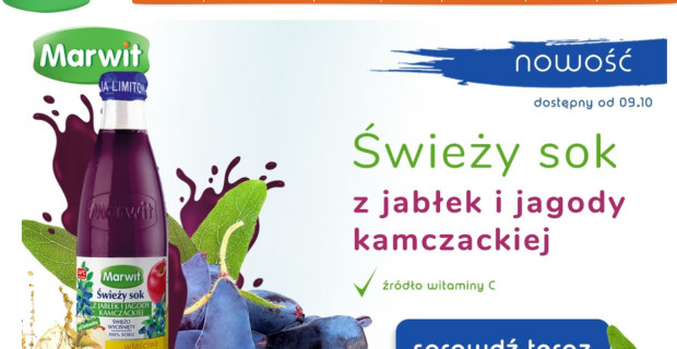 fot. materiały prasowe Marwit poszerza ofertę o świeży sok z jabłek i jagody kamczackiej