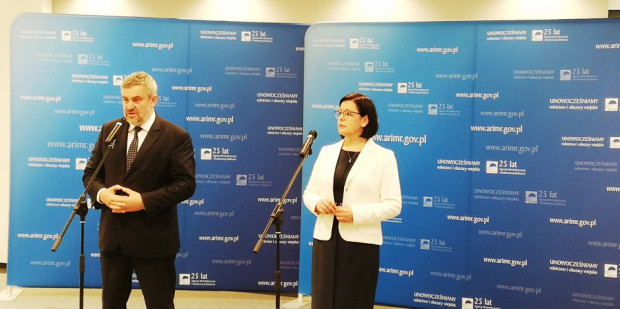 Maria Fajger, prezes ARiMR oraz minister rolnictwa Jan Krzysztof Ardanowski, fot. A. Kulikowski Minister rolnictwa: ARiMR zacznie działać sprawniej i szybciej