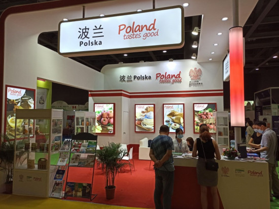 Polskie stoisko na targach Food2China Exhibition/ fot. KOWR Polskie stoisko narodowe na targach WAGRI 2020 w Chinach