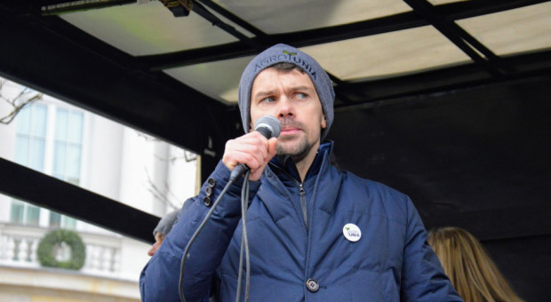 Michał Kołodziejczak, lider AGROunii/ fot. PTWP Lider Agrounii został zatrzymany w czasie manifestacji rolników