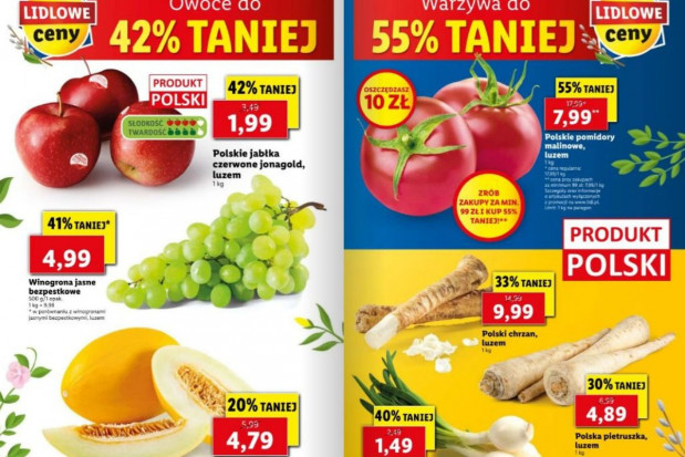 Lidl i Biedronka: polskie jabłka za 1,99 zł/kg Lidl i Biedronka: polskie jabłka za 1,99 zł/kg, truskawki - 4,99 zł / 500 g