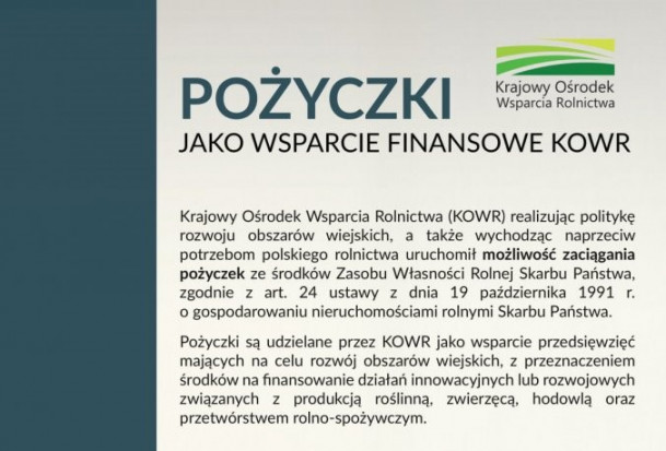 W jaki sposób można zaciągnąć pożyczkę finansową z KOWR?/ fot.KOWR W jaki sposób zaciągnąć pożyczkę finansową z KOWR?