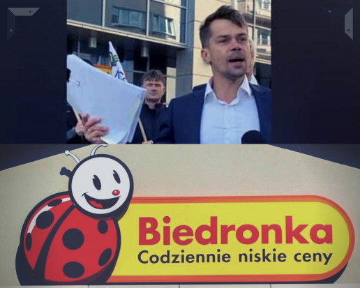 Biedronka wystosowała pozew wobec lidera Agrounii, Michała Kołodziejczaka/ fot. Shutterstock, Facebook Agrounia Biedronka pozywa Kołodziejczaka. 'Chcą mnie obarczyć winą za własne błędy'